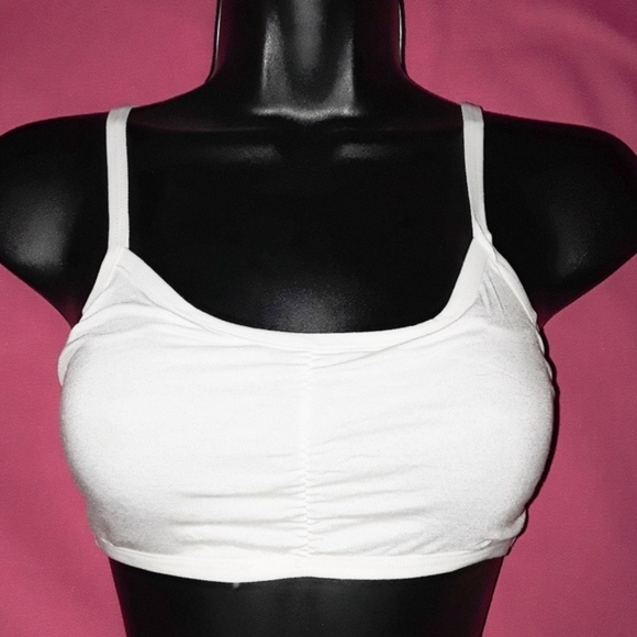 White Strappy Back Stretchy Bralette Crop Yoga Top - Picture 4 of 8